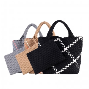 Neoprene  Knit Tote Women Weave Bag