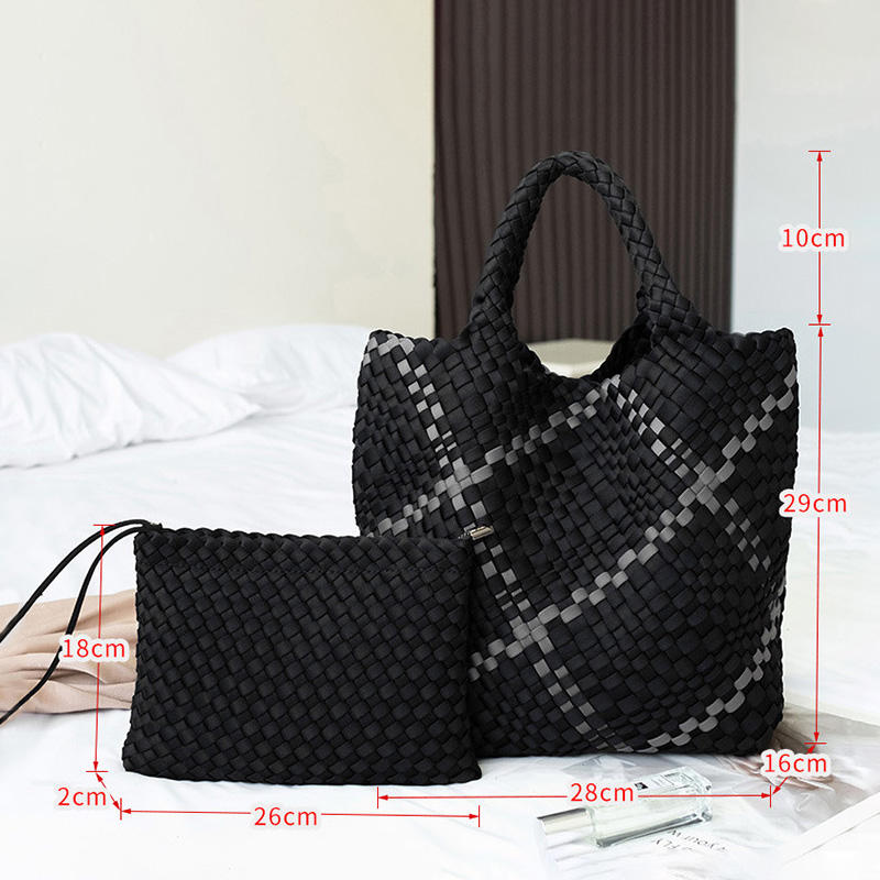 Neoprene  Knit Tote Women Weave Bag
