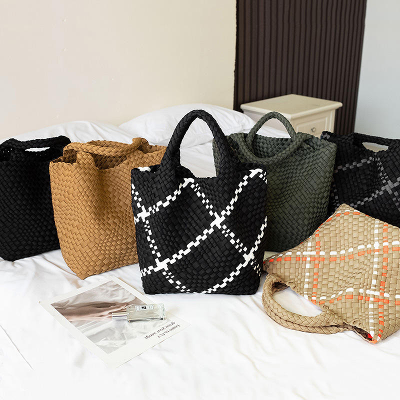 Neoprene  Knit Tote Women Weave Bag