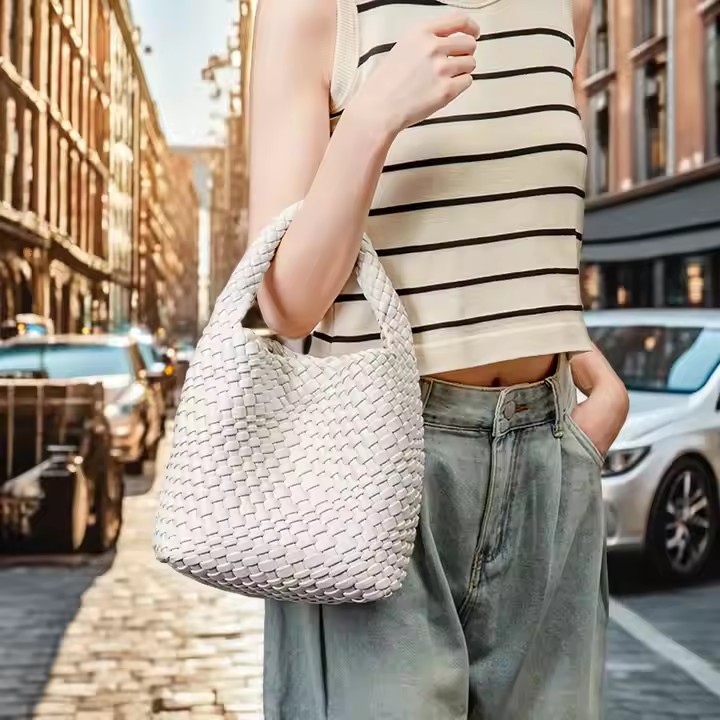Neoprene Luxury Hand Bag White