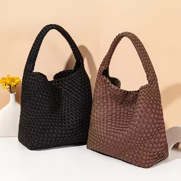Neoprene  Knit Tote Women Weave Bag