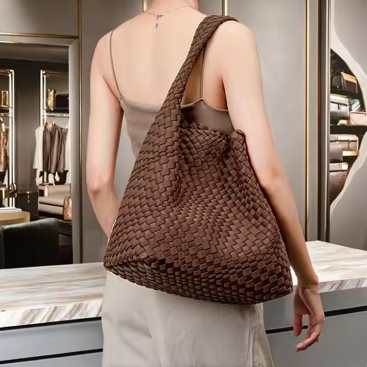 Neoprene  Knit Tote Women Weave Bag