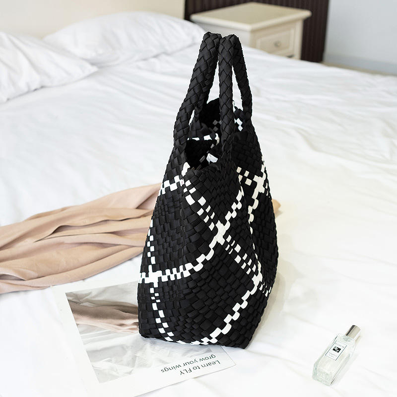 Neoprene  Knit Tote Women Weave Bag