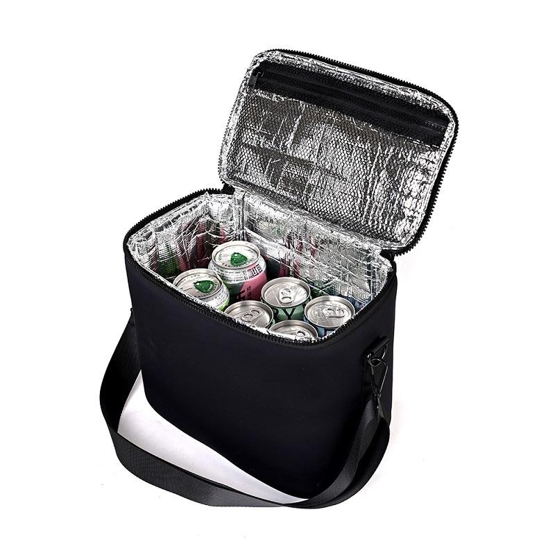 Neoprene Lunch Bag with Shoulder Strap Black